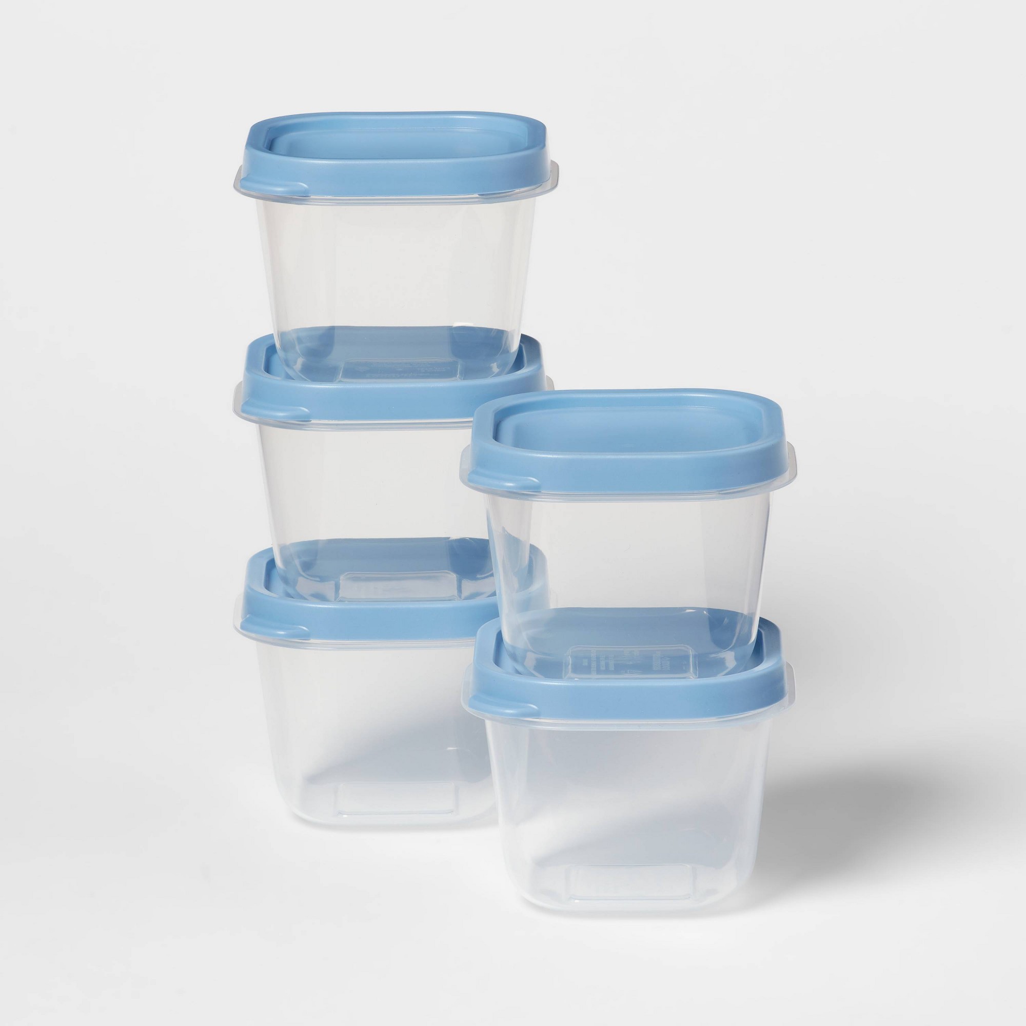 Meal Prep Container - ชุดกล่องเก็บอาหารพลาสติกสีน้ำเงิน 10 ชิ้น พร้อมฝาปิด, กล่องเตรียมอาหารขนาด 2