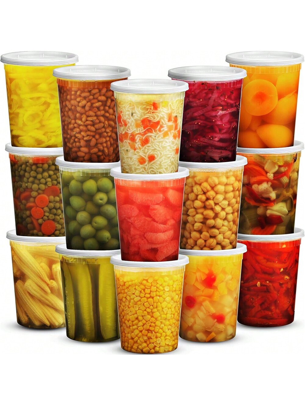 Meal Prep List - ภาชนะบรรจุอาหารสำเร็จรูป24แพ็ค32ออนซ์พร้อมฝาภาชนะเก็บอาหารภาชนะบรรจุอาหารสำเร็จรูปพลาสติกพร้อมฝาน้ำเมือกซุปภาชนะเตรียมอาหาร