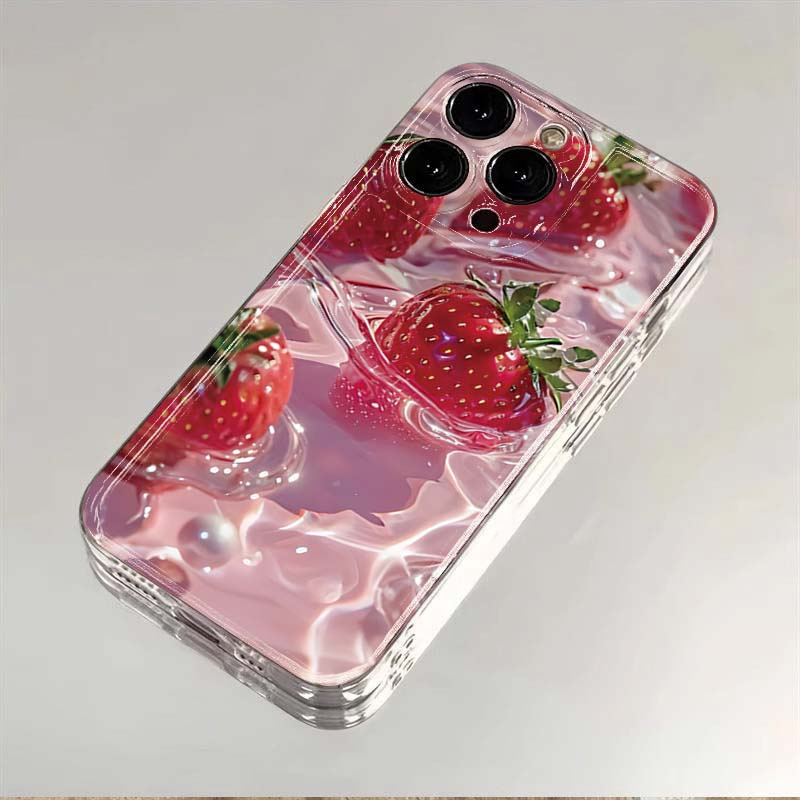 Strawberry Huller - ผลไม้สตรอเบอร์รี่รูปแบบมะนาวสําหรับSamsung S25 S24 Ultra S22 Plus