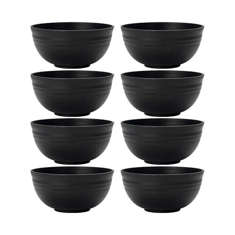 Meal Prep Bowl - ชามพลาสติกสีดำ 4/6/8 ชิ้น ใช้ซ้ำได้ สำหรับใส่อาหาร ของหวาน