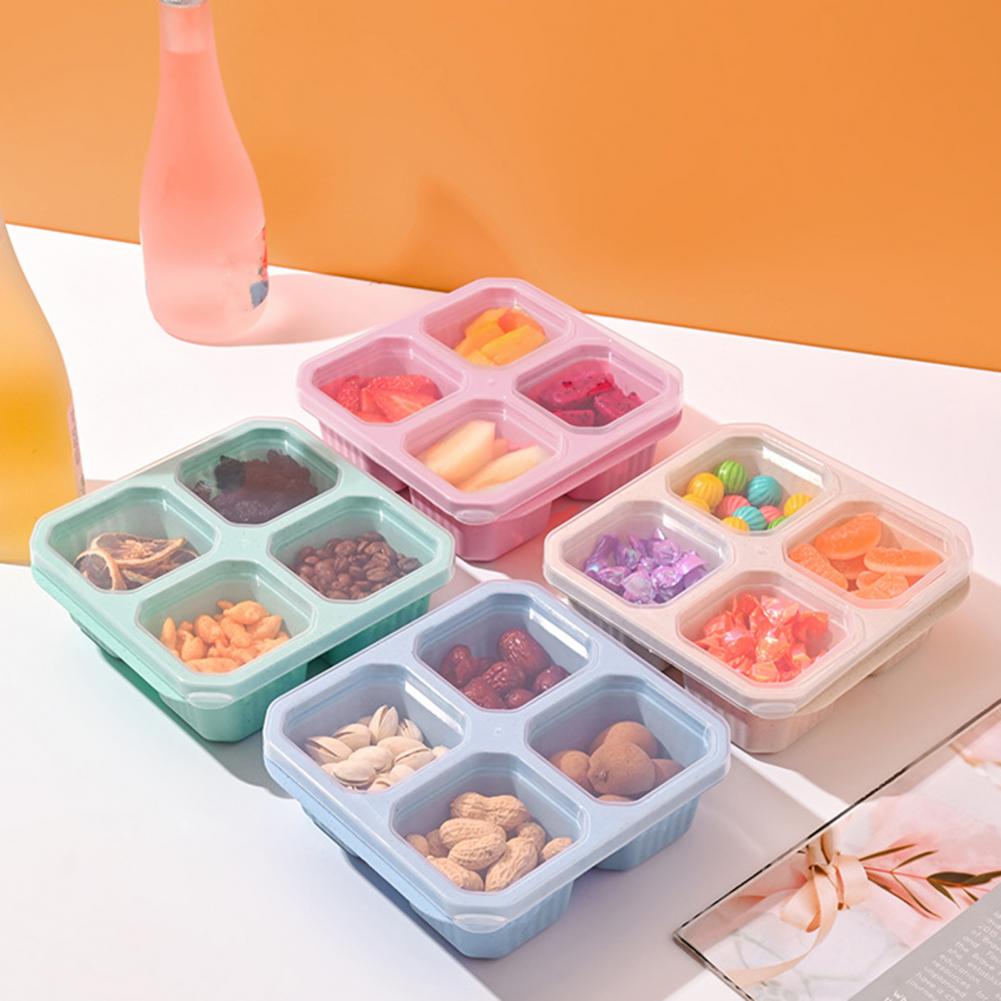 Meal Prep Easy - กล่องใส่ของว่าง 4 ชิ้น กล่องใส่ของว่างแบบ 4 ช่อง
