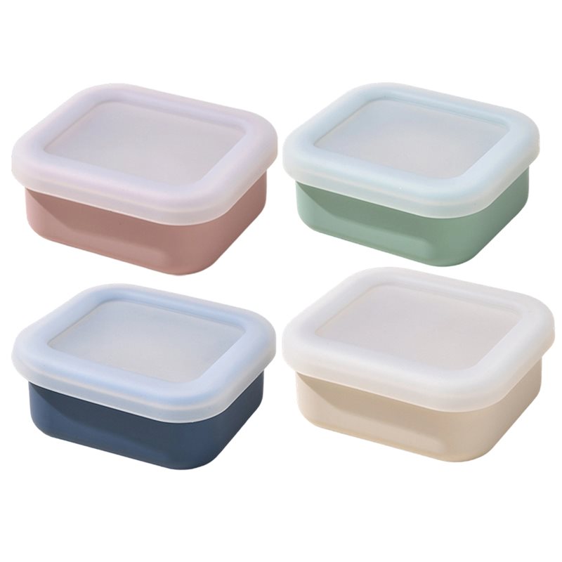 Meal Prep Container - แม่พิมพ์ซิลิโคนสำหรับแช่แข็ง AB33-4-Pack พร้อมฝาปิด สำหรับซุป ซอส สตูว์