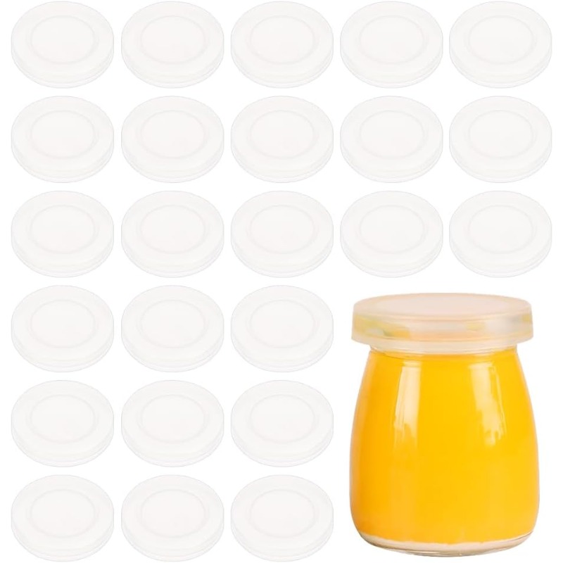Meal Prep Jar - 48 ชิ้น 2 นิ้วโยเกิร์ต Jar ฝาปิดขวดพลาสติกใส