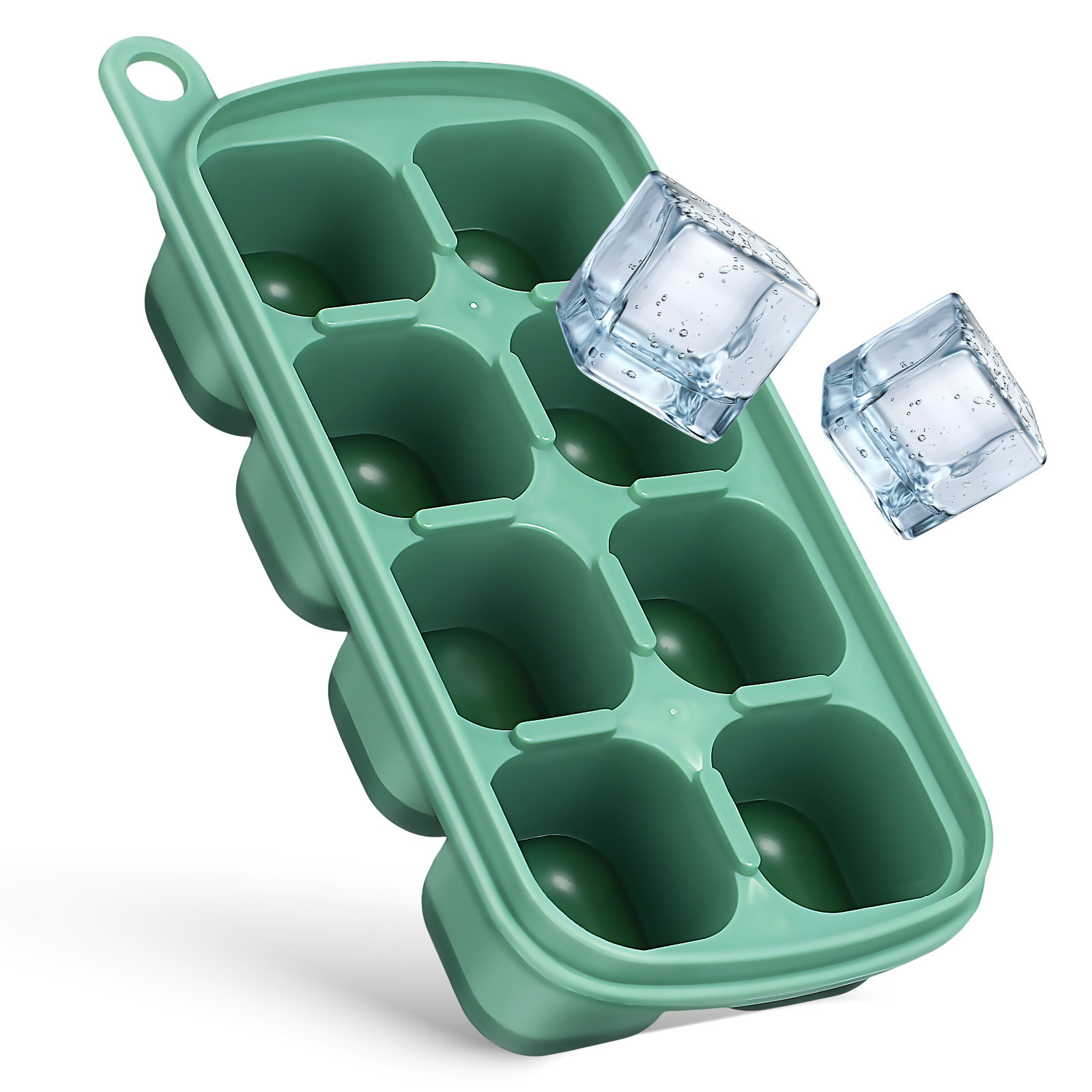 Meal Prep Easy - ถาดทำน้ำแข็งซิลิโคนพร้อมฝาปิด กล่องเก็บอาหารแช่แข็งแบบยืดหยุ่น ถาดแยกชิ้นอาหารได้ง่าย สำหรับเตรียมอาหาร ถาดซิลิโคนสำหรับแช่แข็ง