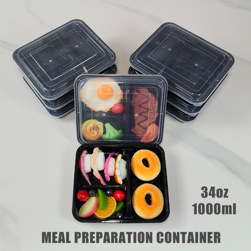 Meal Prep List - กล่องเตรียมอาหาร 3 ช่อง ขนาด 34 ออนซ์/1000