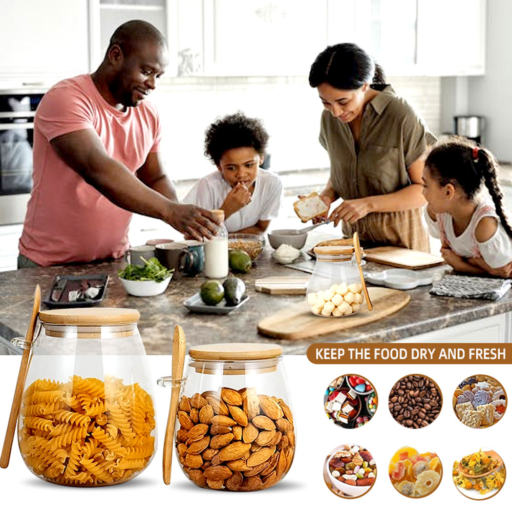ขวดโหลแก้วปิดผนึกพร้อมช้อนและฝ - Meal Prep Glass Containers With Lids บทวิจารณ์และราคา