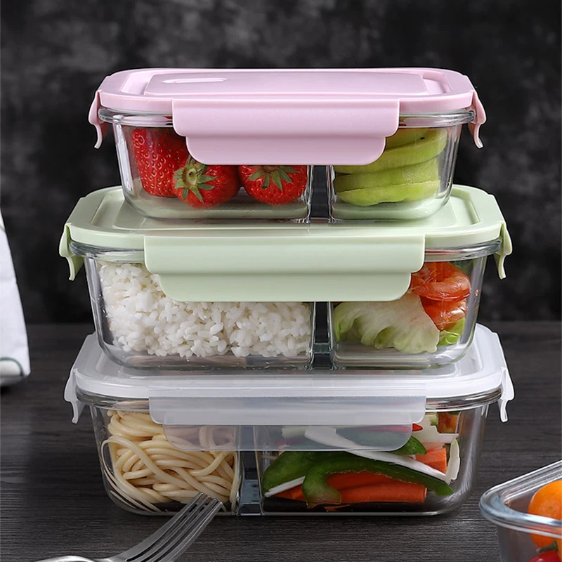 กล่องอาหารกลางวันแก้วปิดผนึกกล - Meal Prep Glass Containers With Lids บทวิจารณ์และราคา