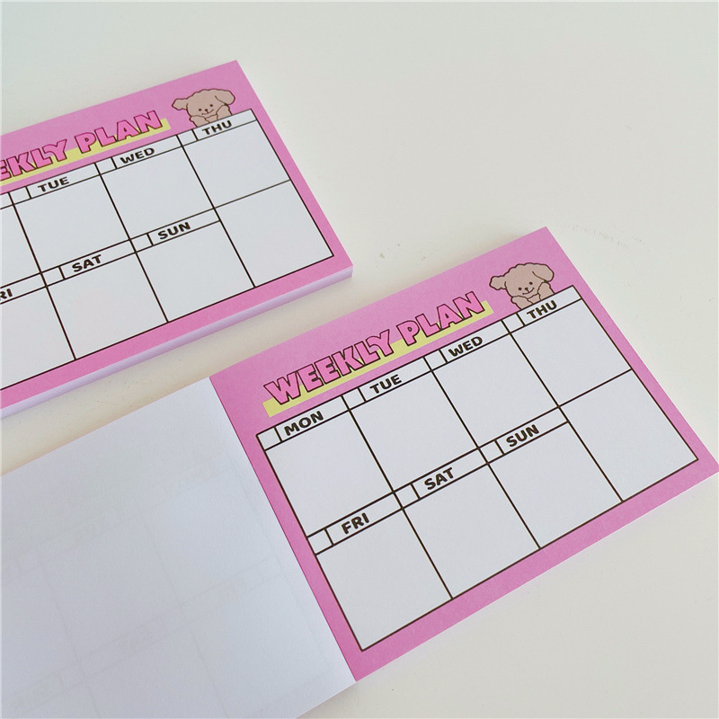 การ์ตูนน่ารักลูกสุนัขสีชมพู We - Meal Plan Notepad บทวิจารณ์และราคา