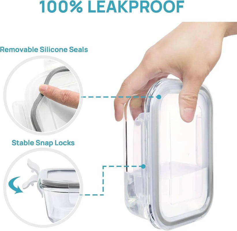 ชุดภาชนะเก็บอาหารแก้ว 18 ชิ้น/ - Meal Prep Glass Containers With Lids บทวิจารณ์และราคา