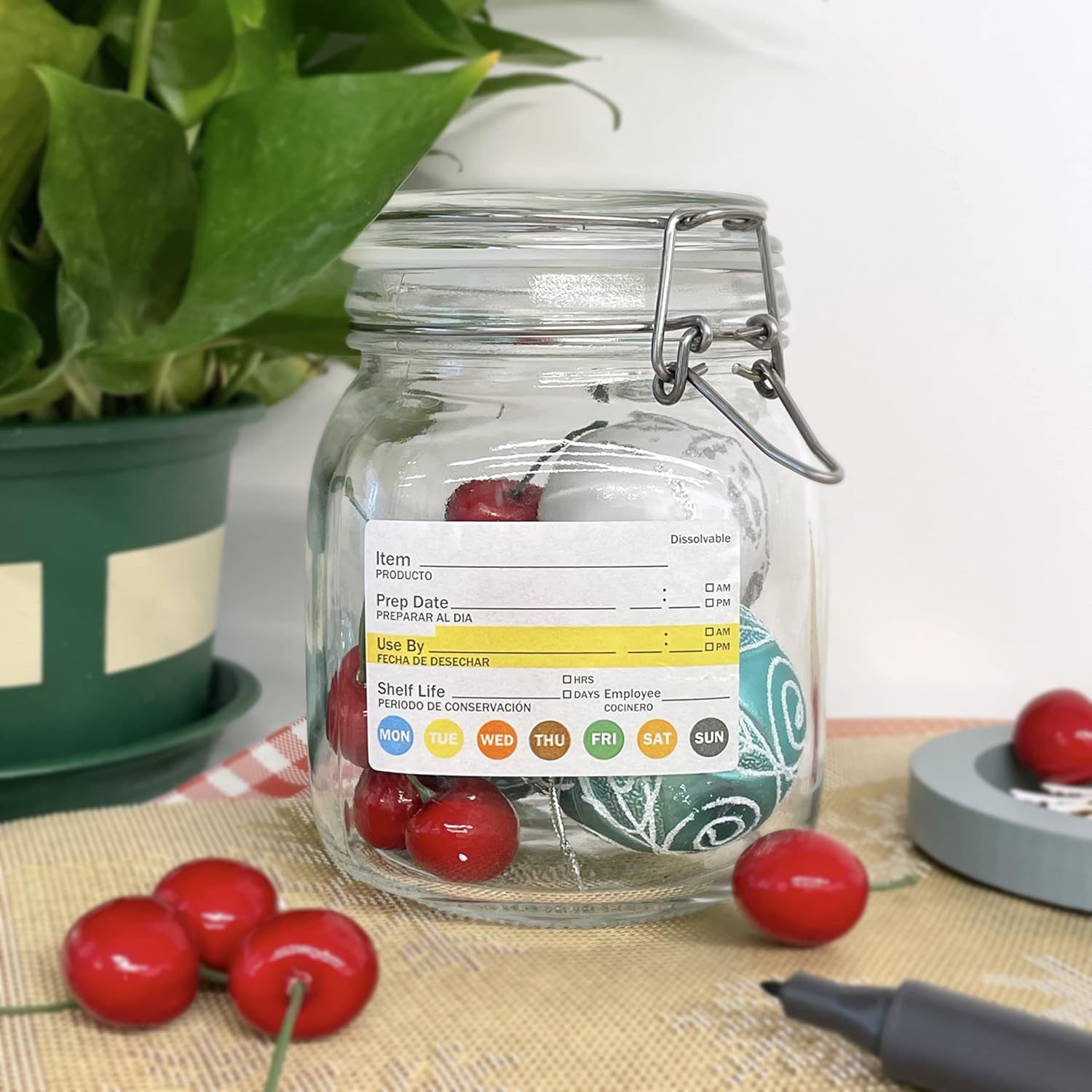 250 ชิ้น/ม้วน ป้ายวันที่อาหาร  - Meal Prep Jar บทวิจารณ์และราคา