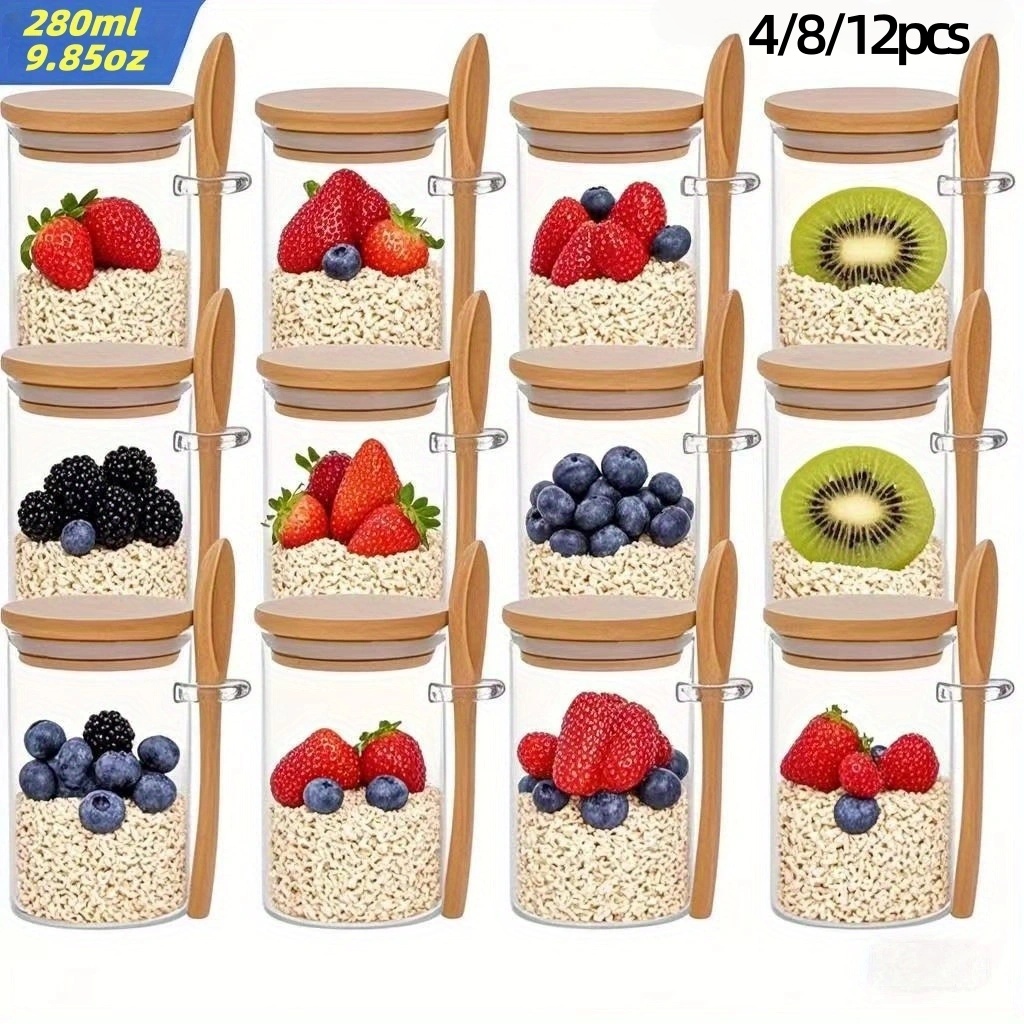 4/8/12 ชิ้น, ถ้วยอาหารเช้าข้าว - Meal Prep Glass Containers With Lids บทวิจารณ์และราคา