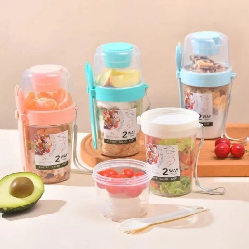 ถ้วยโยเกิร์ตข้าวโอ๊ตแบบพกพา ถ้ - Meal Prep Jar บทวิจารณ์และราคา