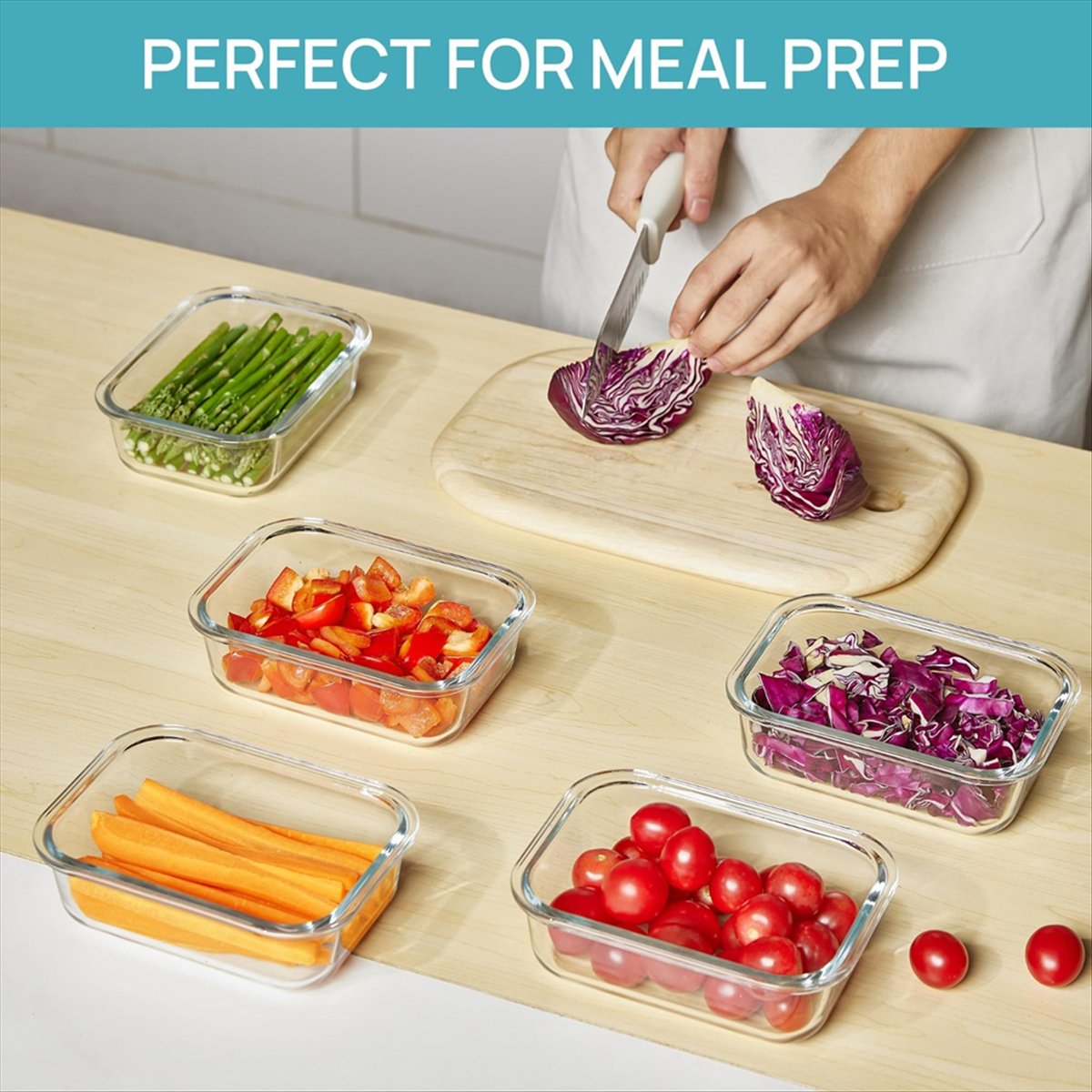 (ESTR) ชุดกล่องแก้วเก็บอาหาร 5 - Meal Prep Glass Containers With Lids บทวิจารณ์และราคา
