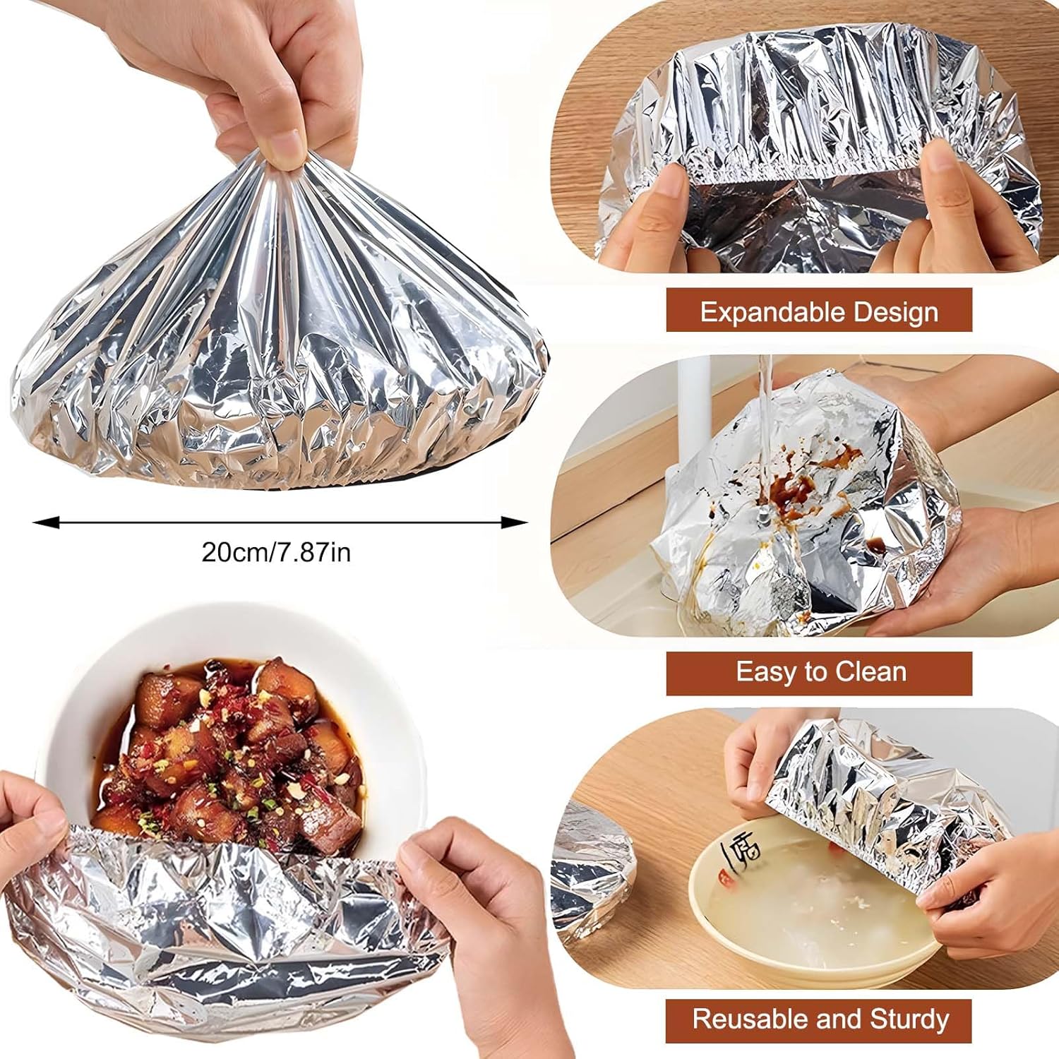 ฝาครอบอาหารอะลูมิเนียมแบบยืดได - Meal Prep Bowl บทวิจารณ์และราคา