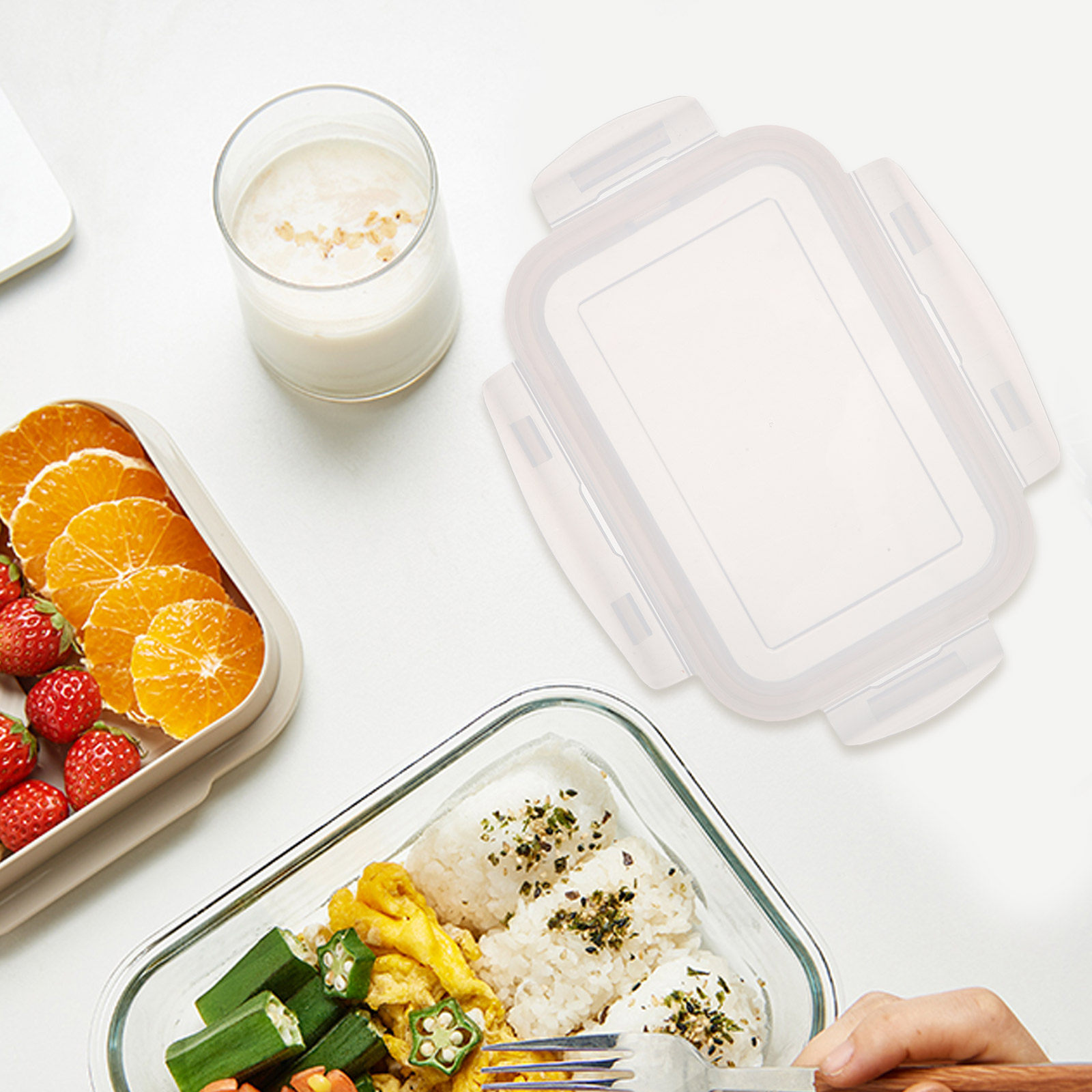 ฝาปิดภาชนะทรงสี่เหลี่ยมผืนผ้าแ - Meal Prep Glass Containers With Lids บทวิจารณ์และราคา