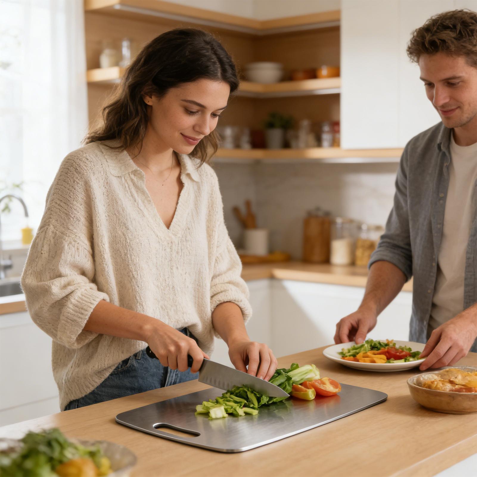 เขียงสแตนเลสสองด้าน อุปกรณ์ครั - Meal Prep Chicken บทวิจารณ์และราคา