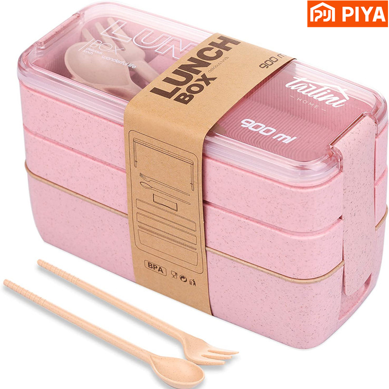3-In-1ช่องข้าวสาลีฟางกล่อง Ben - Meal Prep Bowl บทวิจารณ์และราคา