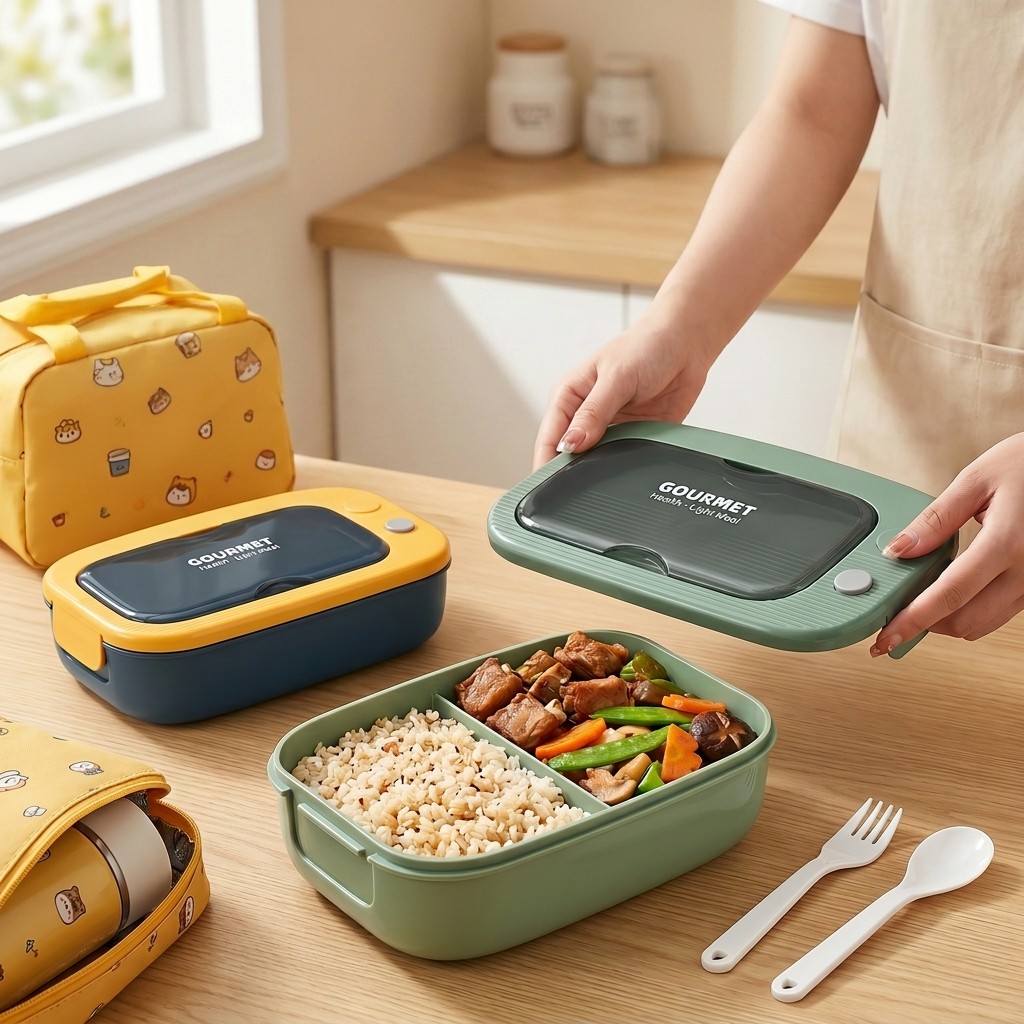 กล่องเบนโตพลาสติกสำหรับไมโครเว - Meal Prep List บทวิจารณ์และราคา