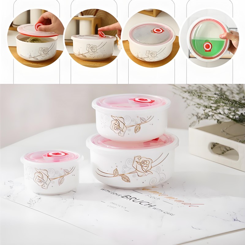 สามชิ้นชุด,Fine กระเบื้องจีนกล - Meal Prep Bowl บทวิจารณ์และราคา