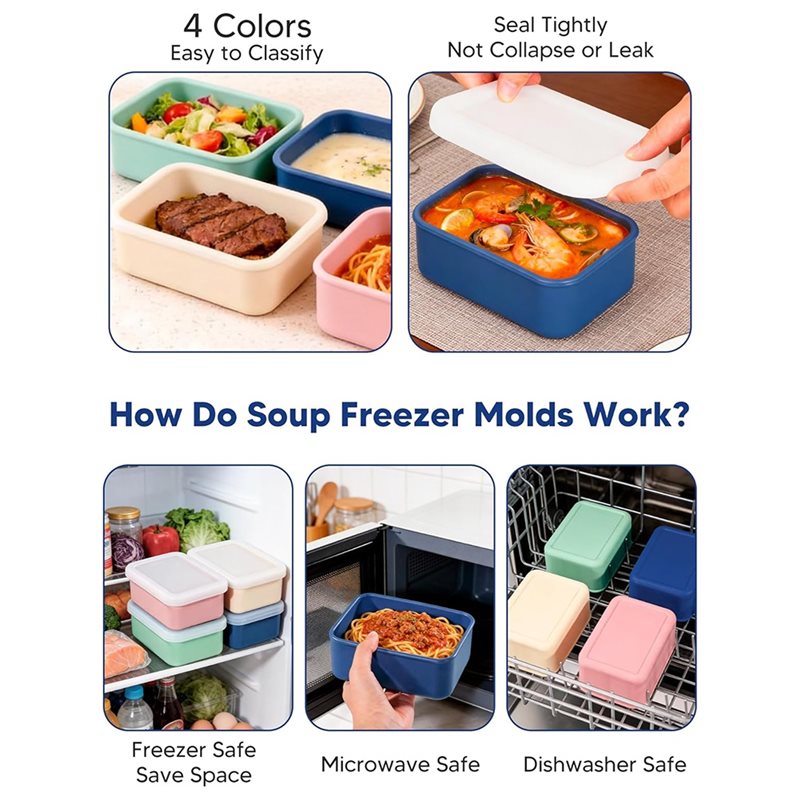 แม่พิมพ์ซิลิโคนสำหรับแช่แข็ง A - Meal Prep Container บทวิจารณ์และราคา