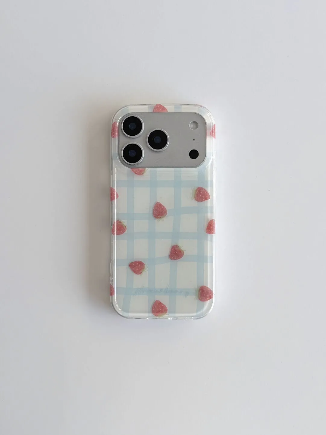 เคสโทรศัพท์ลายตารางสีฟ้าสดใส ด - Strawberry Huller บทวิจารณ์และราคา