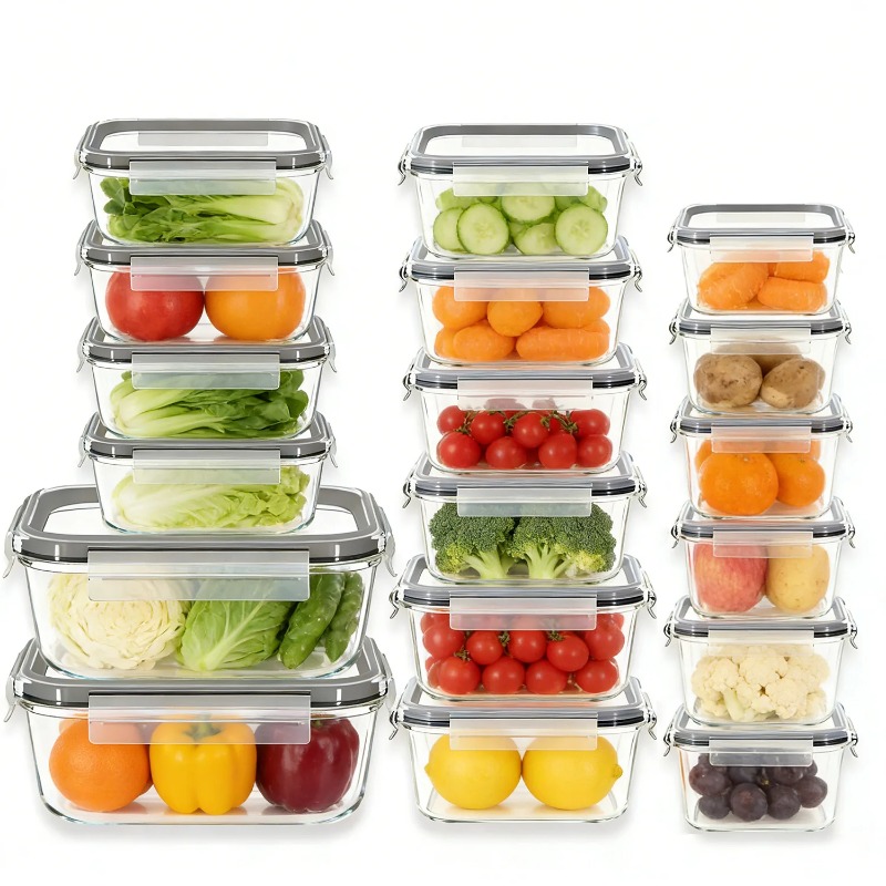 ชุดกล่องเก็บอาหารแก้ว 18 ชิ้น  - Meal Prep Glass Containers With Lids บทวิจารณ์และราคา
