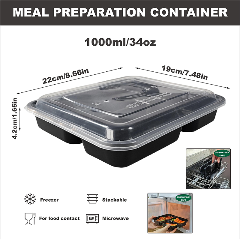 กล่องเตรียมอาหาร 3 ช่อง ขนาด 3 - Meal Prep List บทวิจารณ์และราคา